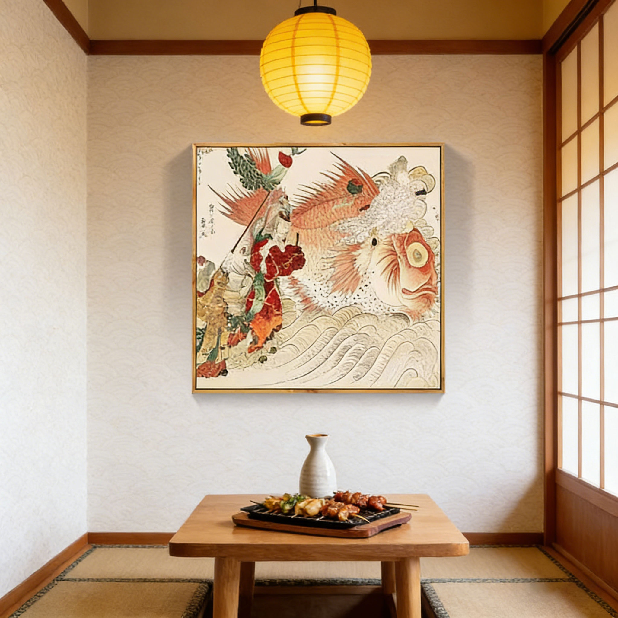 สไตล์อุคิโยะ-เอของญี่ปุ่น โปสเ - Japanese Restaurant Lifestyle บทวิจารณ์และราคา