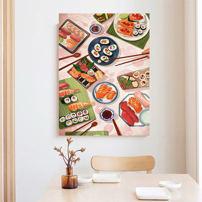 ซูชิ แซลมอน โปสเตอร์พิมพ์ลาย อ - Japanese Restaurant Lifestyle บทวิจารณ์และราคา