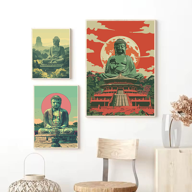 ภาพพิมพ์บนผ้าใบลายพระพุทธรูปสไ - Japanese Tokyo Lifestyle บทวิจารณ์และราคา
